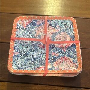 Lilly Pulitzer Gift with Purchase Square Plates Set 8.5 inch new with tags!